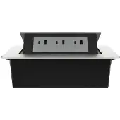 Livolo  | Argent | 3 | Poussière de socket pop-up | Construit -in | USB &