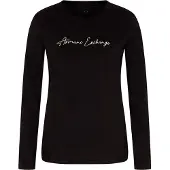 Armani Exchange pour femme. XW001456AF10356MC021 T-shirt Marca noir (L), Casuel, Coton, Manche longue