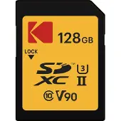 Kodak Carte m moire UHS-II U3 V90 Ultra Pro SDXC 128 Go - Vitesse de lecture jusqu' 3 000 Mo/s et vitesse d' criture jusqu' 270 Mo/s