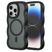 Selencia Coque arrière Wavy avec MagSafe pour Apple iPhone 14 Pro - Noir