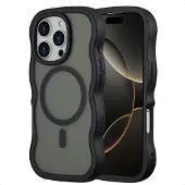 Selencia Coque arrière Wavy avec MagSafe pour Apple iPhone 16 Pro - Noir