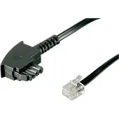 Pro goobay - Câble de téléphone - RJ-11 (P) pour TAE-F (P) - 3 m - noir