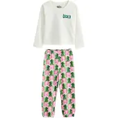 Next Pyjama 'Wicked' vert foncé / rose ancienne / rose clair / blanc