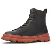 Camper Bottines à lacets 'Brutus+' gris foncé / rouge orangé