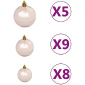 vidaXL Arbre de Noël artificiel pré-éclairé et boules 90 cm vert
