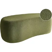 Beliani Pouf Bayard Bouclé Vert 115 Cm 56 Cm 43 Cm