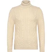 Superdry Homme Pull Torsadé à col Roulé Jacob White Taille: Xxl