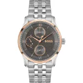 BOSS PRINCIPLE MASTER Montre à cadran gris texturé avec bracelet à maillons