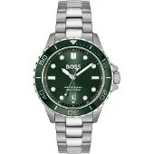 BOSS TROPER SPORT Montre à cadran vert et bracelet en acier