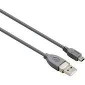 Hama 75039661, 0.25 m, USB A, Mini-USB B, USB 2.0, Mâle/Mâle, Gris