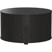Vicco Table basse Selva Noir 80x80cm avec porte coulissante, Model 56361