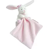 Doudou et Compagnie Doudou mouchoir boîte fleur lapin rose -