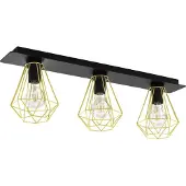 Eglo Plafonnier Tarbes 2 noir avec de l'or