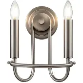 Kichler Applique murale Capitol Hill avec bougeoir, nickel brossé, 2xE14x40W, métal, dimensions : 27x24,7x15,6 cm, IP20,