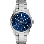 Fossil Montre à affichage analogique 'PEARSON' bleu foncé / argent / blanc