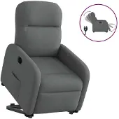 vidaXL Fauteuil relax avec releveur électrique Tissu gris foncé
