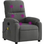 vidaXL Fauteuil de massage gris foncé tissu microfibre