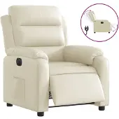 vidaXL Fauteuil relax électrique Crème similicuir