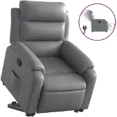 vidaXL Fauteuil relax releveur électrique gris similicuir