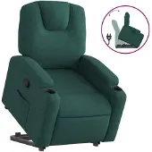 vidaXL Fauteuil relax avec releveur Vert foncé Tissu