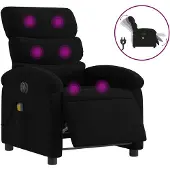 vidaXL Fauteuil de massage électrique noir tissu
