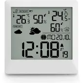 Hama Station météo "Palawan", avec capteur extérieur, radio, réveil, thermo / hygro, blanc