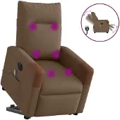 vidaXL Fauteuil de massage électrique avec releveur Marron Tissu