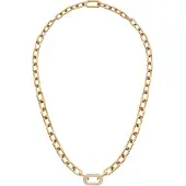 Daniel Wellington Collier en cristal plaqué or de luxe Crystal Link DW00400589, (Acier, Cristallin, Laiton)