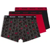 HUGO Lot de trois boxers courts en coton stretch avec taille logotée