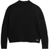 Superdry Femme Pull à col Cheminée Essential Noir Taille: 42