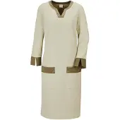 MADELEINE Robe cappuccino / blanc perle