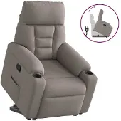 vidaXL Fauteuil relax avec releveur Taupe Tissu