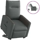 vidaXL Fauteuil relax avec releveur électrique Tissu gris foncé