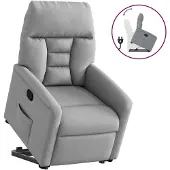 vidaXL Fauteuil relax releveur gris clair Tissu