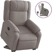 vidaXL Fauteuil relax avec releveur Taupe Tissu