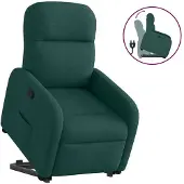 vidaXL Fauteuil relax avec releveur Vert foncé Tissu