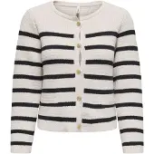 ONLY Cardigan 'ONLLaura' noir / blanc cassé
