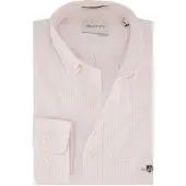 Gant pour homme. 3000230 Chemise Oxford à coupe régulière, rayures fines roses (XXL), Casuel, Coton, Classique, Manche longue