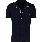 Schiesser Pyjama court bleu foncé / blanc