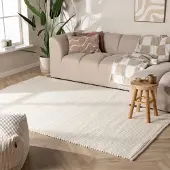 NATURL. Tapis en laine - Feline Blanc | 280x380 cm | Rectangulaire | Tissage plat