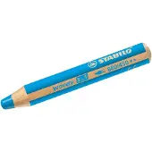 Stabilo Buntstift, Wasserfarbe & Wachsmalkreide - woody 3 in 1 - 5er Pack - cyanblau