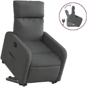 vidaXL Fauteuil relax releveur gris foncé Tissu
