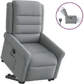 vidaXL Fauteuil relax avec releveur électrique Gris clair Tissu