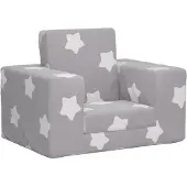 vidaXL Canapé-lit pour enfants gris clair étoiles peluche douce