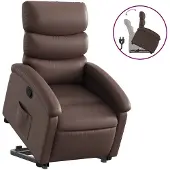 vidaXL Fauteuil relax avec releveur Marron Similicuir