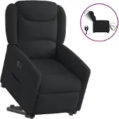 vidaXL Fauteuil relax releveur électrique noir tissu