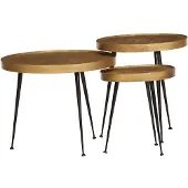 vidaXL Table basse 3 pcs. Golden Bois composite