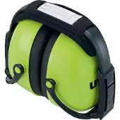 Uvex Coquille anti-bruit K2 , mousse à mémoire de forme, SNR 31 dB, EN 352-1, bandeau pliable et rembourré, vert néon