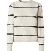 Pepe Jeans pour femme. PL7000044 Pull à rayures Carmela blanc cassé (S), Casuel, Polyester