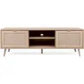 CALICOSY - Meuble TV 2 portes L150 cm - Impression Rotin - BALI